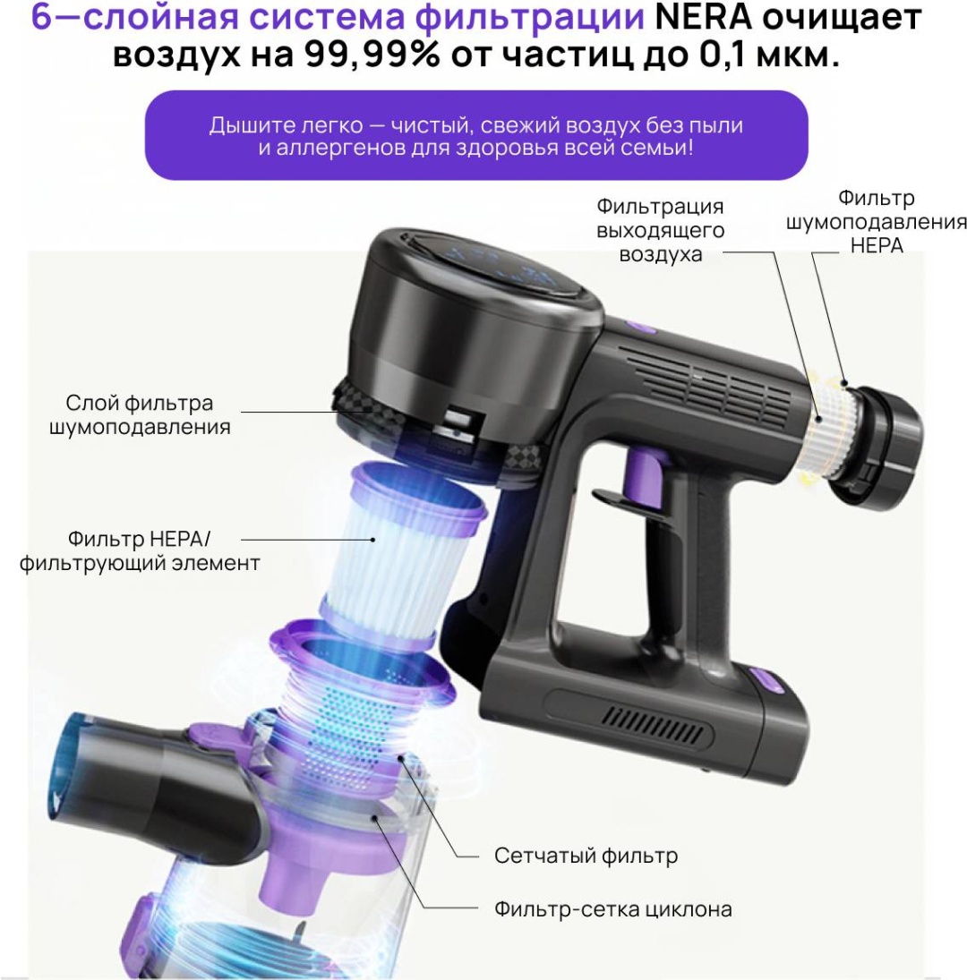 Пылесос Aryx Пылесос ARP—003 черный, фиолетовый