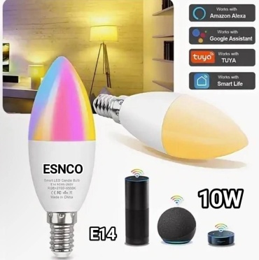 ESNCO 10W Е14, светодиодная, холодный белый