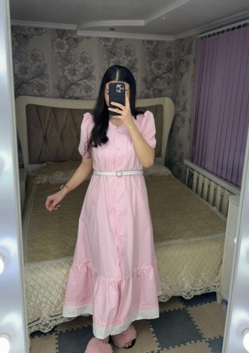 Джинсовое платье FEMME розовый