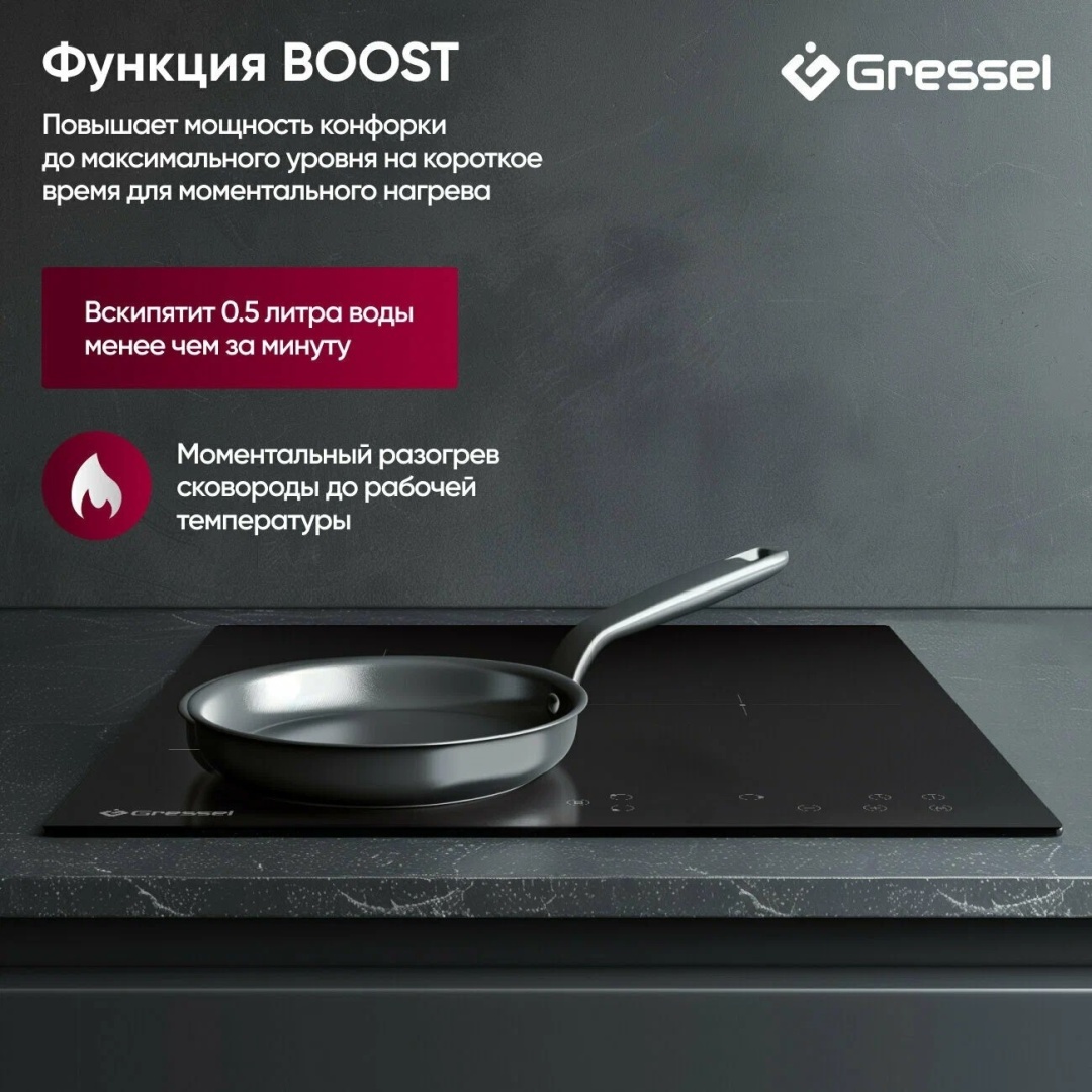 Варочная поверхность Gressel U45I73S000 черный