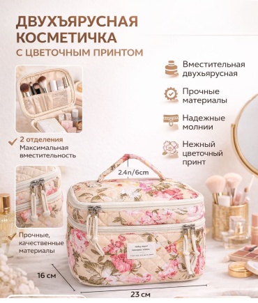Косметичка текстиль 32X23 см