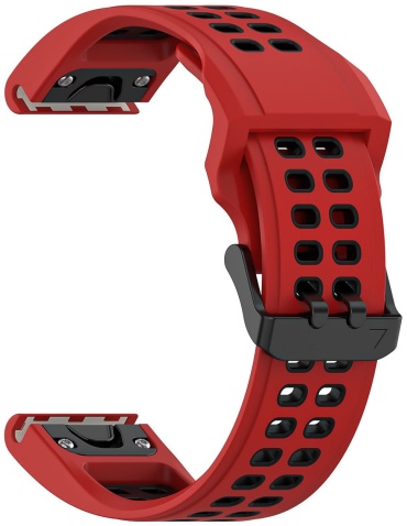 Ремешок BOGEMA для Garmin Fenix 8, Fenix 5, Fenix 5 Plus, Fenix 6, Fenix 7, MARQ, Forerunner 745, Forerunner 965, Forerunner 955, Epix Pro (Gen 2), Instinct 2, Forerunner 945, Quatix 8, Quatix 7 красно-черный