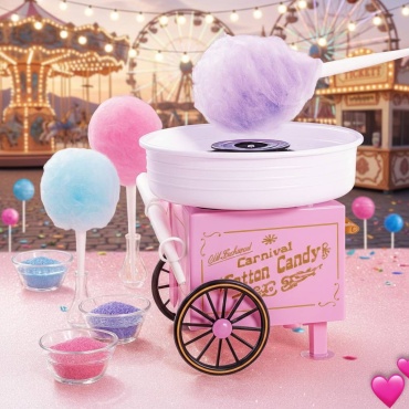 Аппарат для приготовления сладкой ваты (Cotton Candy Machine) розовый