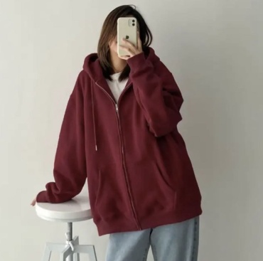 Толстовка Urban Outfit однотонный серый, бордовый