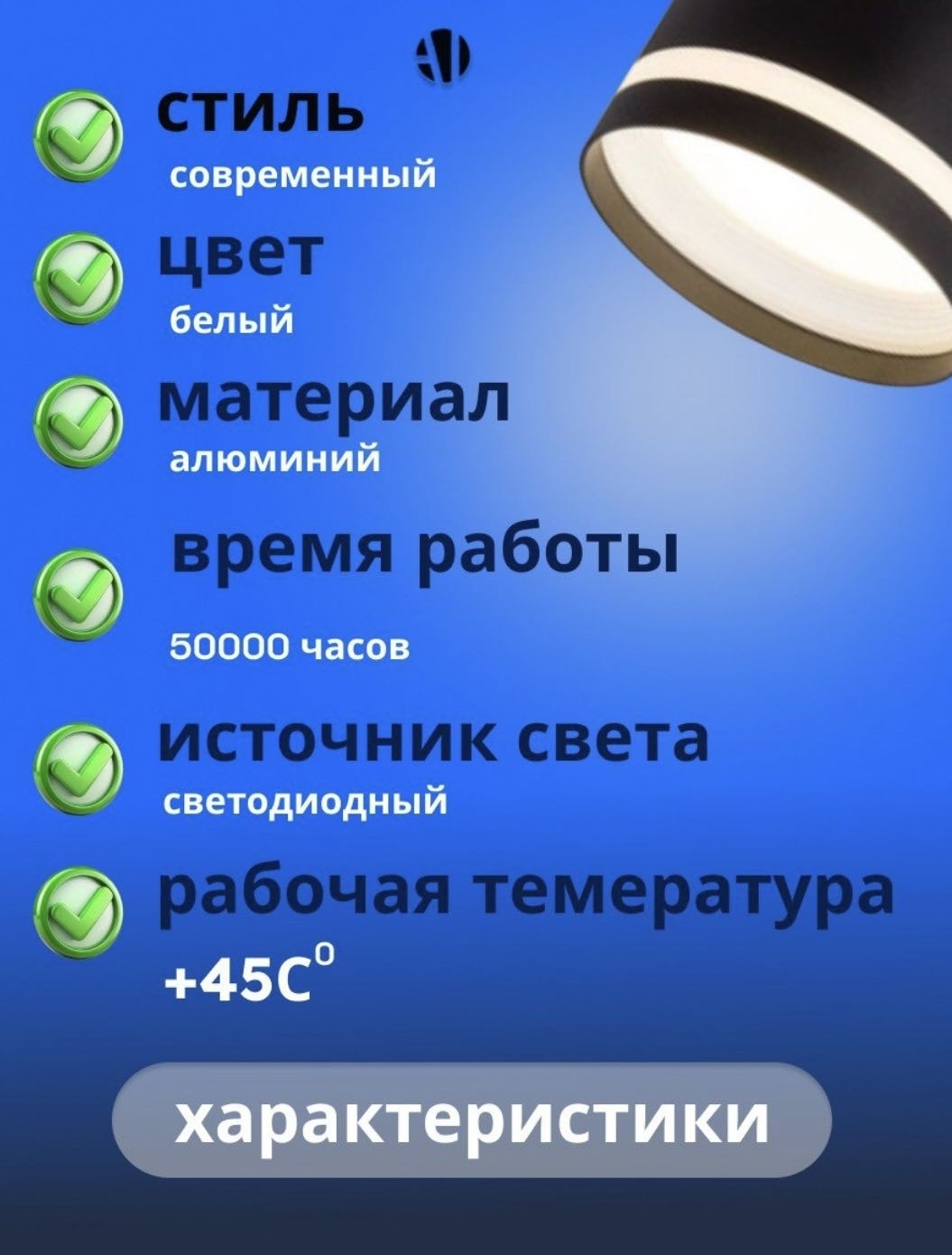 Спот GX53-2303BK