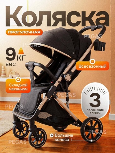Коляска прогулочная PEGAS PGA8, черный