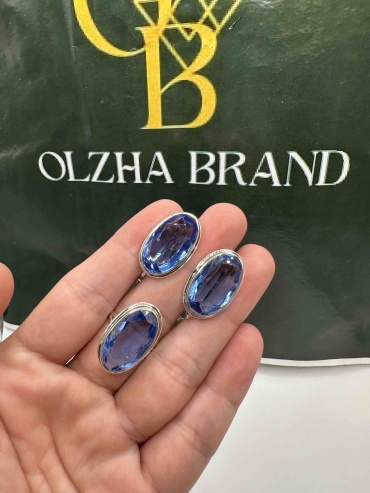 OLZHA BRAND Оя вес 20 г серебро, сапфир