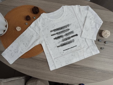 Лонгслив The achievementof brilliant life черный, белый