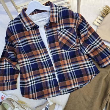 Рубашка прямая Fashion kids коричневый, синий