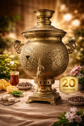 Самовар 30438550_597467778 20 л, латунь