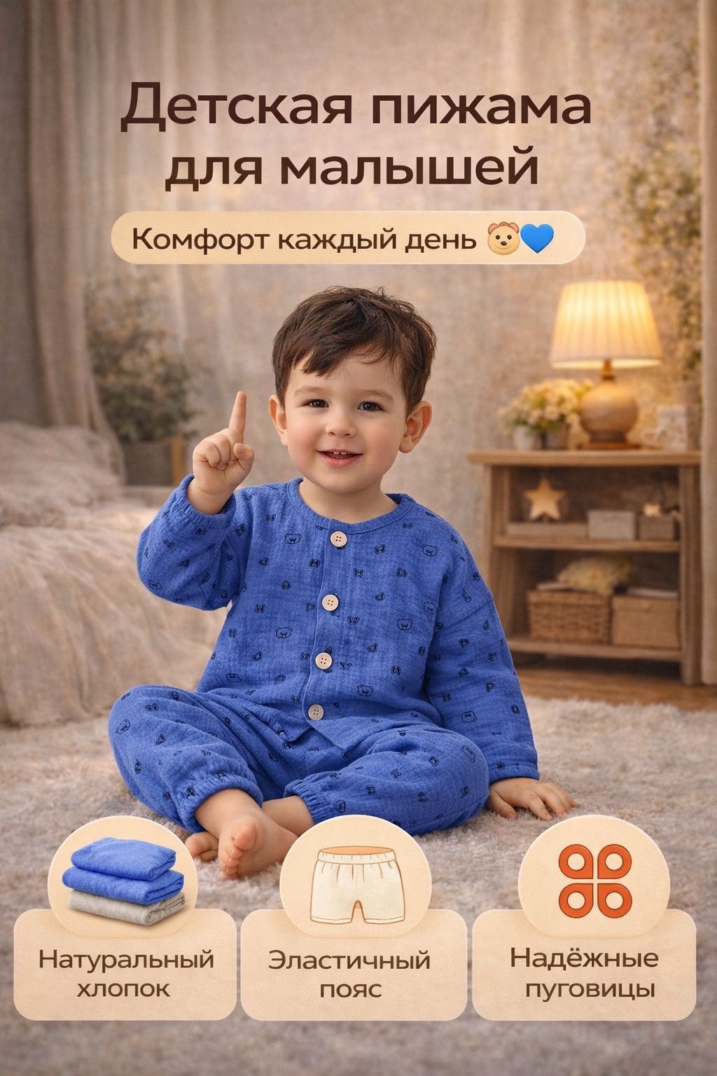 Пижама MOONA темно-синий