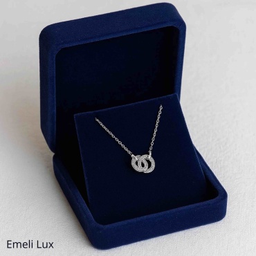 Колье Emeli lux 45789 длина 50 см вес 3.8 г серебро, фианит