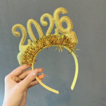 Новогодний ободок 2026 с мишурой