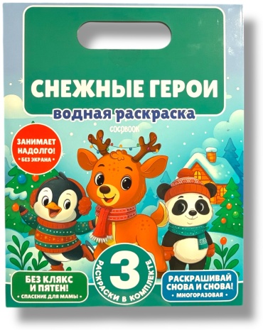 «Снежные герои». Набор многоразовых водных раскрасок