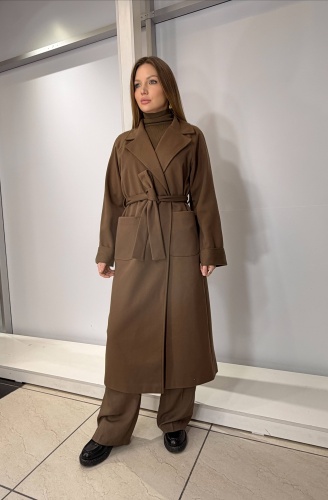 Пальто LS Shop коричневый