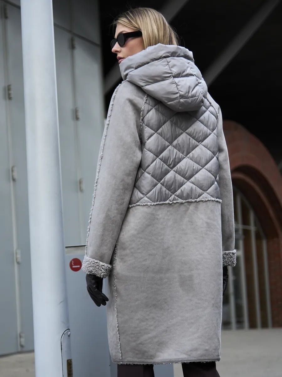 Дубленка Ikostyle серый