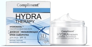 Compliment крем HYDRA THERAPY дневная увлажняющая крем-сыворотка для лица, 50 мл для лица 30 мл