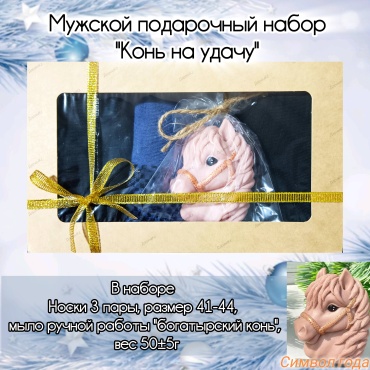 ДаримKz Конь на удачу мужской набор