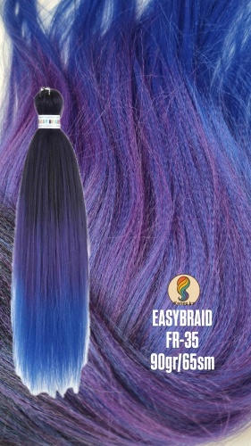 Easy Braid original канекалон гофрированный Fr-35 омбре фиолетовый синий мультиколор