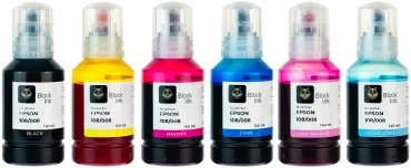 Block Ink 108 / 008 для Epson EcoTank комплект 6 цветов по 140 мл (840 мл), совместимые