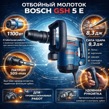 Отбойный молоток Bosch GSH 5 E SDS-Max