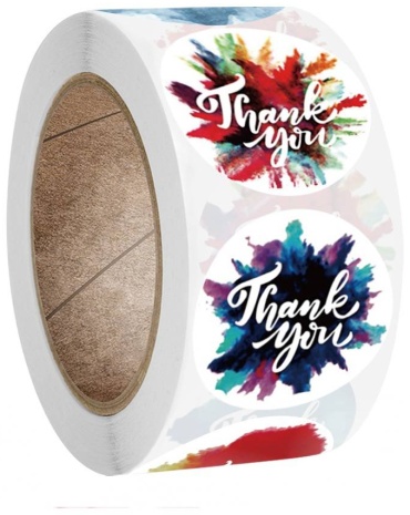 Наклейки Наклейки. Thank you . 2,5см. 500шт