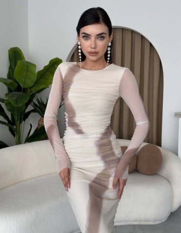 Вечернее платье Etika Fashion белый, бежевый