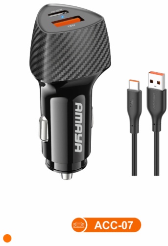 Зарядное устройство AMAYA ACC-07 USB Type-C, USB черный