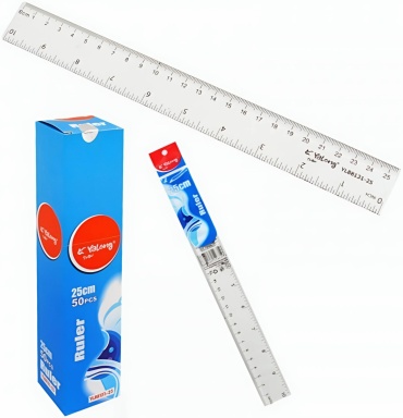Линейка 30430511_269215310, 25 см, 1 шт, пластик, прозрачный