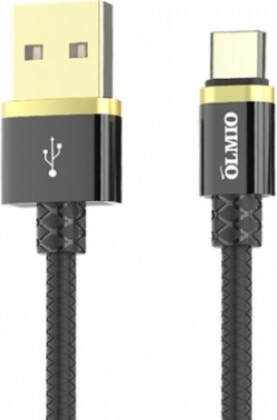 Кабель OLMIO USB TypeC (M), 1 м, Deluxe черный