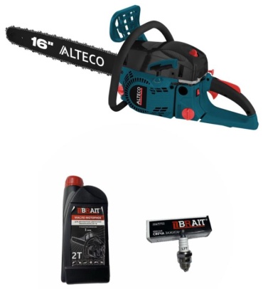 Бензопила ALTECO GCS 45-40+свеча Brait L7T+Масло Brait 2t