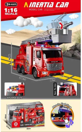Пожарная машина Shantou Пожарная машина музыкальная Inertia car красный