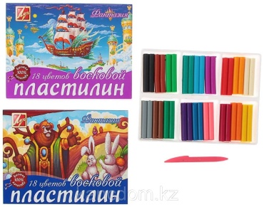 Пластилин мягкий (восковой) "Фантазия", 18 цветов