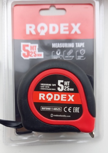 Rodex рулетка бытовая, строительная RHT0901140525, 5 м х 25 мм