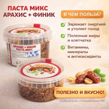 Konditerka.kz паста микс Арахис и Финик 500 г