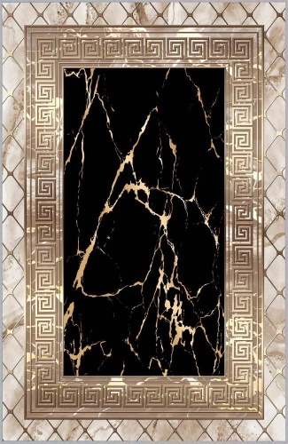 Коврик 30387872_Жел чер Ayana 120x80 см, микрофибра, полиэстер