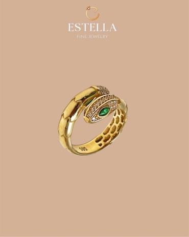 Кольцо Estella кольцо золото алтын сақина жүзік размер регулируемый вес 3.3 г золото, циркон