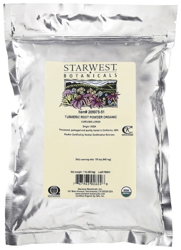 Starwest Botanicals органический порошок куркумы 453.6 г