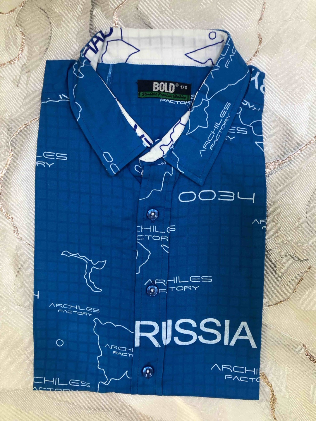 Рубашка прямая Bold junior синий