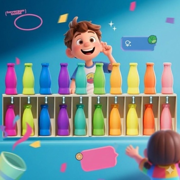 Настольная игра Собери бутылку по цвету