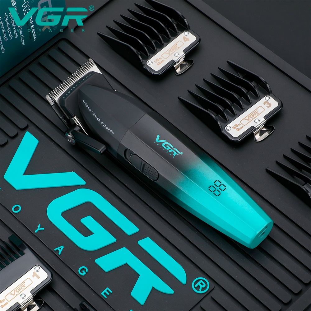 VGR Professional машинка для стрижки V-0030 черный, зеленый