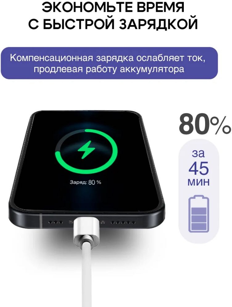 Зарядное устройство X-20L Lightning, USB Type-C белый