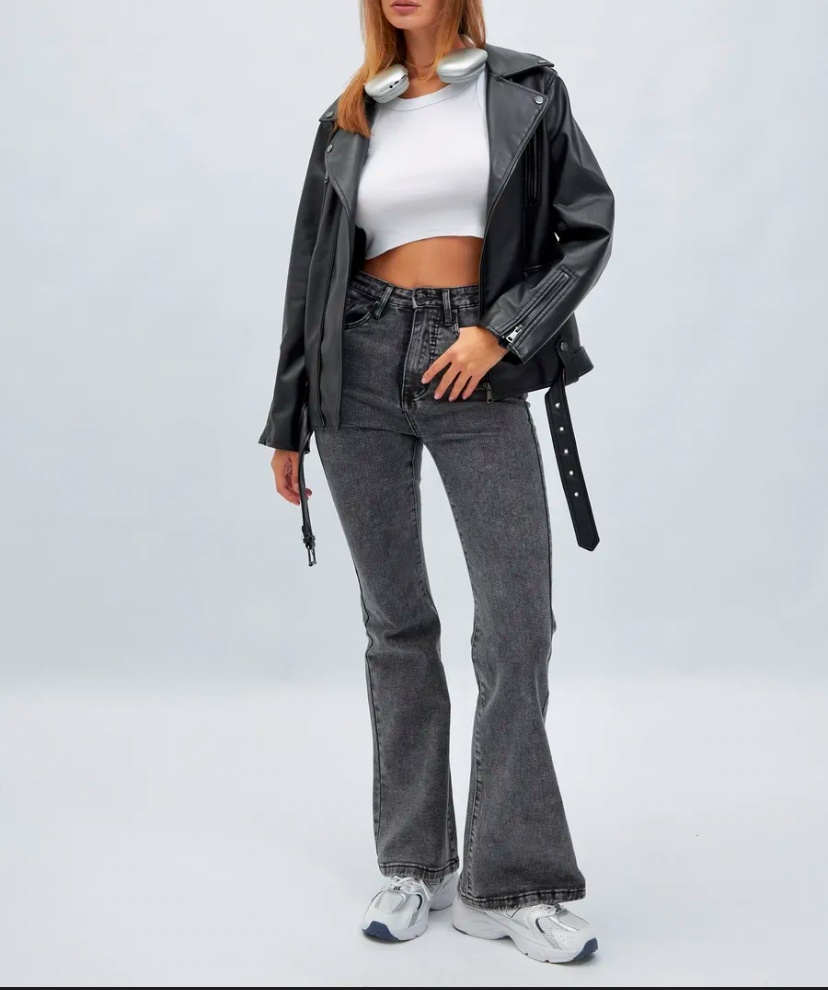 Джинсы клеш Denim серый