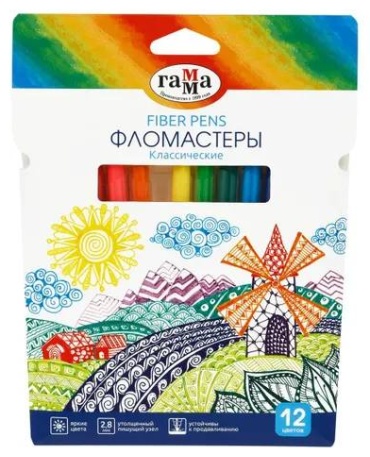 Фломастер ГАММА 12 шт