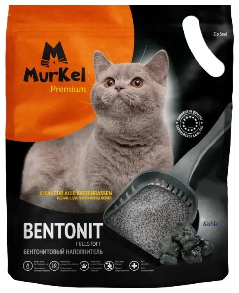 Наполнитель Murkel Уголь бентонитовый комкующийся 10 л
