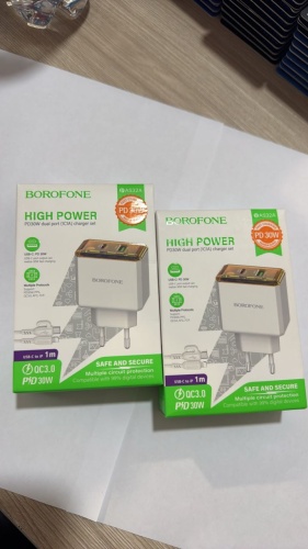 Зарядное устройство Borofone BAS32A USB Type-C, USB 15 Вт белый