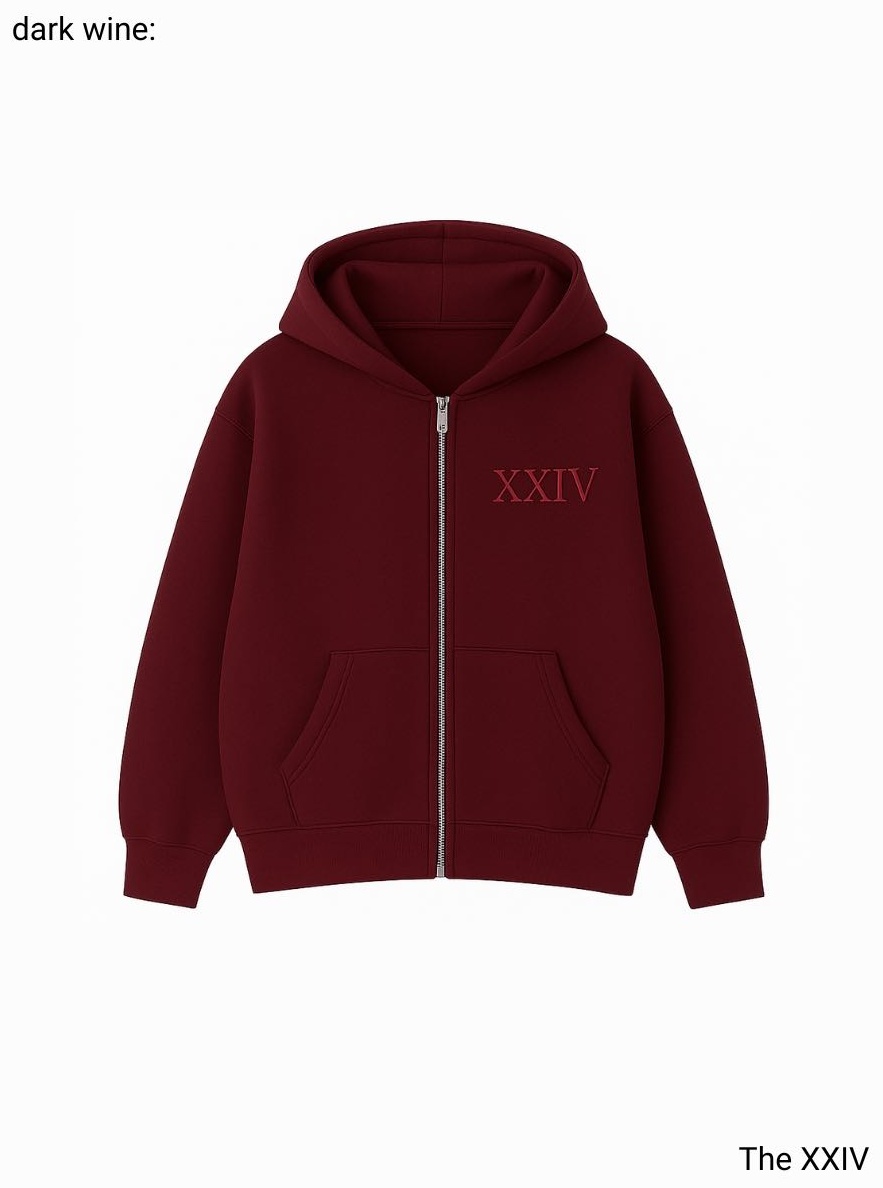 Худи XXIV однотонный бордовый