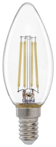 General Lighting Systems 12W E14, филаментная, естественный белый