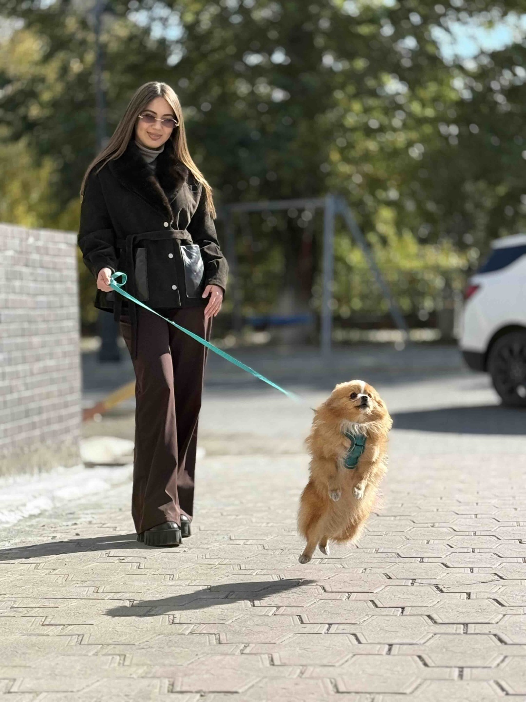 Дубленка коричневый