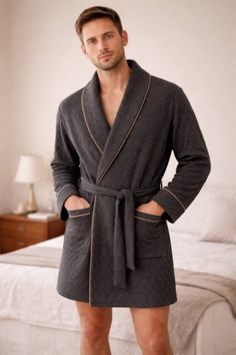 Хлопковый халат Zimmerli серый